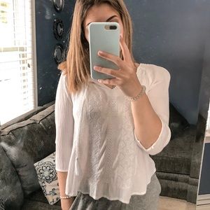 embroidered sheer top